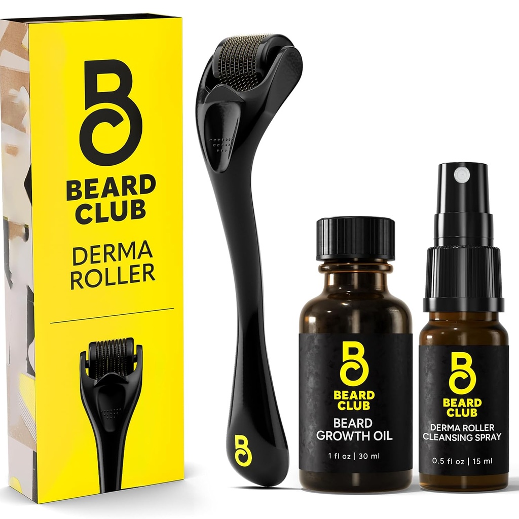Ayıd Club Derma Roller, Face, Body ve Scalp için Büyüme Petrol & Temizleme - Erkekler ve Kadınlar için 540 Titanyum Mikroneedles