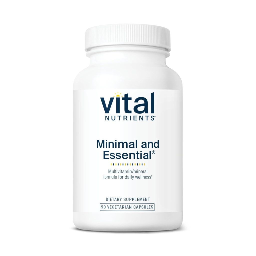 Vital Nutrients Minimal ve Essential Multivitamin | Vegetarian One per Day Multi Vitamin, Mineral, & Antioksi Supplement* | Iron-Free | Gluten, Dairy, Soy Free | Non-GMO | 90 Capsules