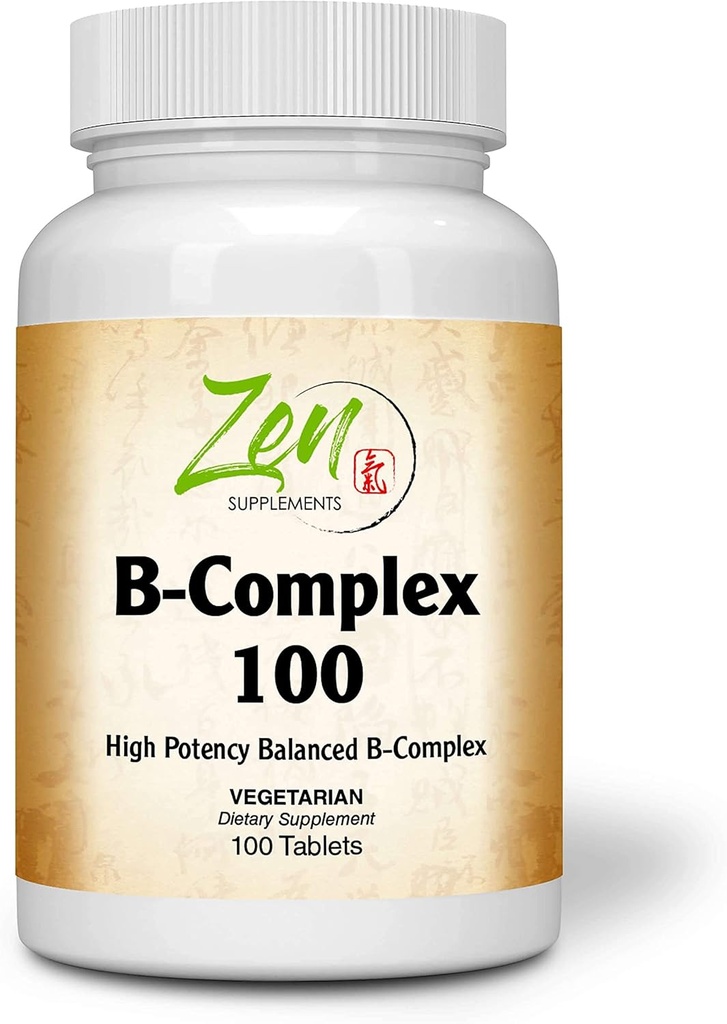 Gelişmiş B Kompleks Vitamin Supplement - Folic Acid, Biotin, Inositol - Destek Immune ve Cardio Health, Energy Metabolism - 100 Tablet