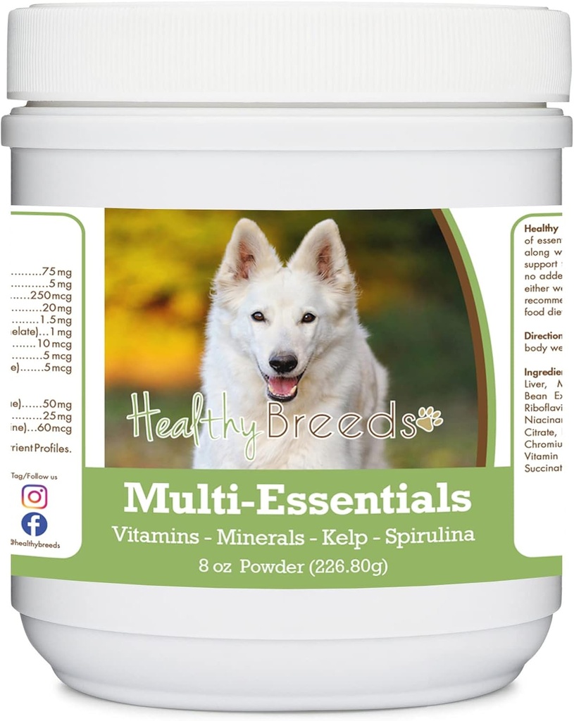Healthy Breeds German Shepherd, White, Multi-Essentials Powder for Dogs - an Ideal Supplement of Vitamins, Minerals & Antioxidants for Your Dog - 8 oz