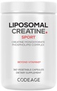 Kodage Liposomal Kretine Monohidrat Supplement, Pure Kretine 2500 mg - 3 Ay Supply, Micronized, Kretin Kass Spor Beslenme ve Sporcular, Non-GMO - 360 Capsules