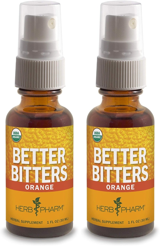 Herb Pharm Better Bitters sertifikalı Organik Digestive Bitters, Orange, 1 Ounce (Pack of 2)