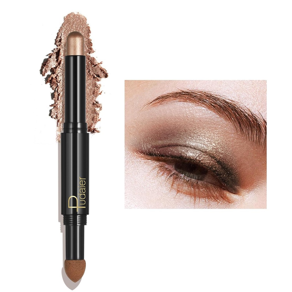 ZUK 2in-1 Creamy Eye gölge çubuğu, Matte & Shimmer Eye Shadow, High Pigmented Eye Shadow Sticks, Long Lasting Eye gölge Highlighter Kalem, Glitter Eye, Crayon for Women, Cruelty-Free and Vegan