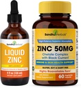 Sandhu Herbals Sıvı Çinko 4 Oz & çinko Capsules 60 Kont Supplement | Destekler Immune ve Skin Health / ABD'de Made in USA