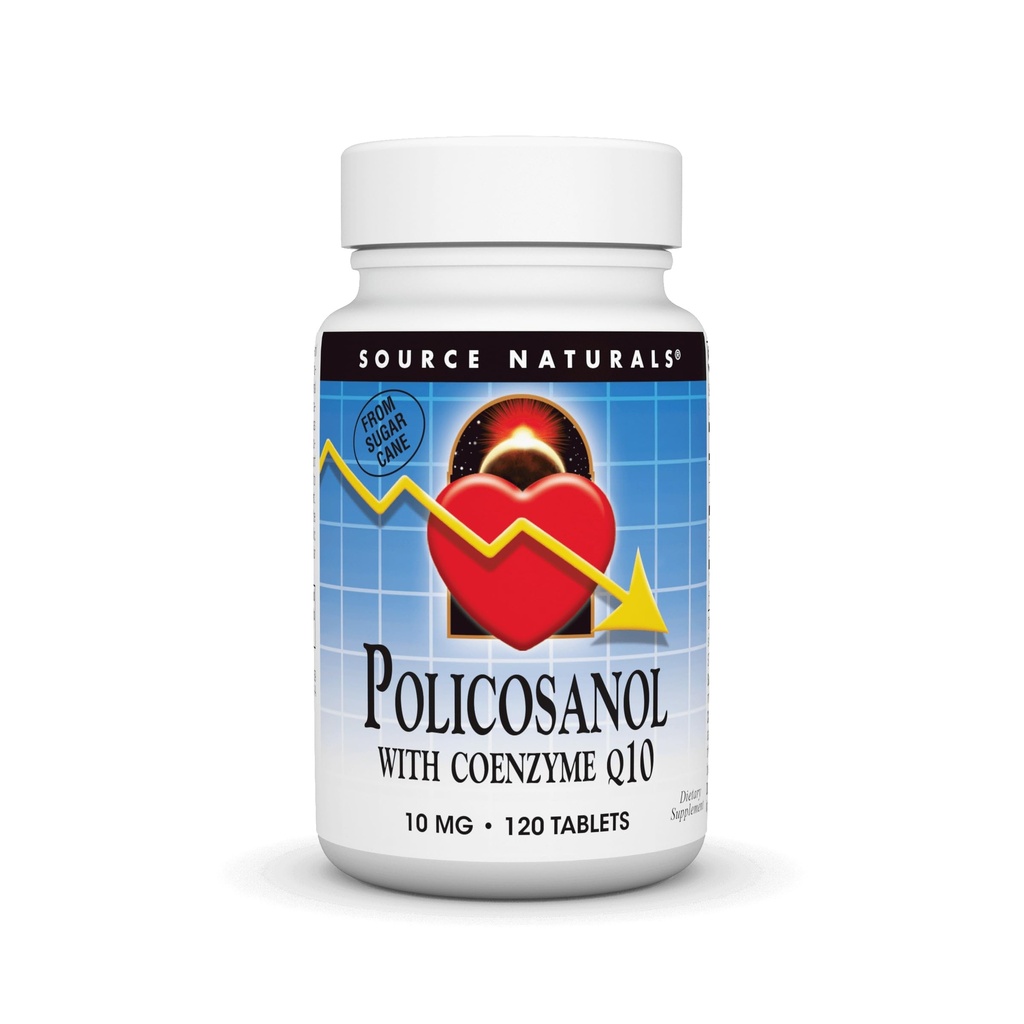 The Source Naturals Policosanol with Coenzyme Q10, 10 Mg -120 Tablet
