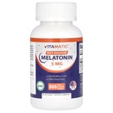 Vitamatic Melatonin 5 mg Tabletleri | Vegetarian, Non-GMO, Gluten Free | 1 Yıl Supply | Natural Berry Flavor - 365 Tabletler