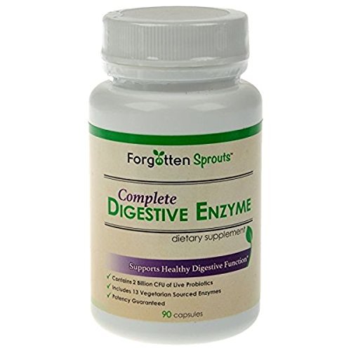 Digestive Enzyme ile 2 Milyar Probiyotik - Non-GMO - 13 Vejetaryen Kaynağılı Enzymes - 90 Capsules - Diyetary Supplement Tarafından Forgotten Sprouts