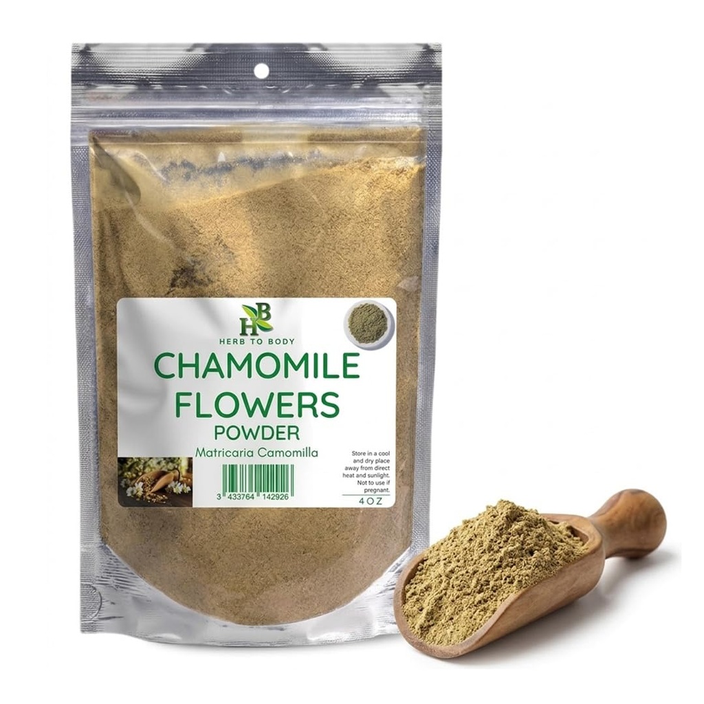 Herb To Body Honey Chamomile Çiçekler Toz - 4oz, Wildcrafted Matricaria Camomilla Toz for Chamomile Tea, Herbal Tea, Materials for Baking, Infüzyons, and DIY Creations