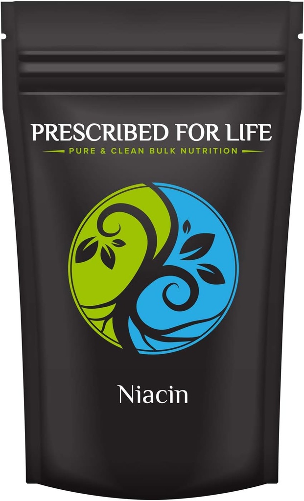 Prescribed For Life Niacin Powder | Vitamin B3 for Skin Health and Digestive Support | Vegan, Gluten Free, Non GMO | Nicotinic Acid Powder (2 kg / 4.4 lb)