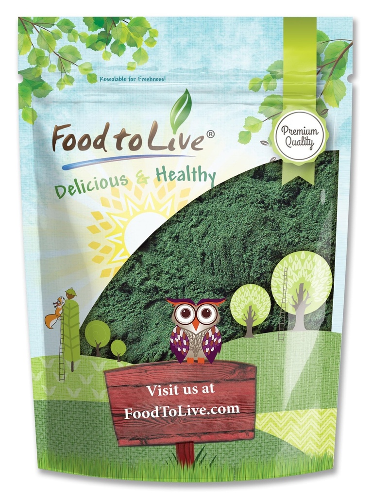 Yiyecek to Live Chlorella Toz, 2 Pounds - Kosher, Raw Green Algae, Vegan Superfood, Bulk, Pure Vegan Yeşil Protein, Vitaminler ve Minerallerde Zengin, İçmeler, Çaylar ve Smoothies için Büyük,