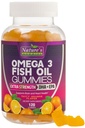 Omega 3 Fish Oil Gummies, Kalp Sağlıklı Omega 3 Gummy Supplement with High Abors DHA & EPA, Ekstra Güçlü Ortak & Beyin Desteği, Lezzetli Balık Yağı Doğası Vitamini - 120 Gummies