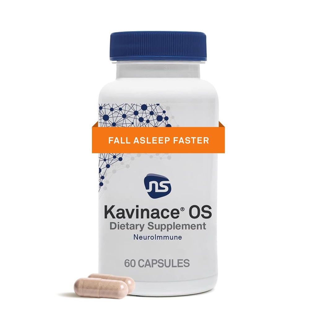 NöroScience Calm Sleep Aids for Yetişkinler - Kavinace OS - Soothing Neuro Immune Support Supplement with L Theanine & 5 mg Melatonin - Uykusuzluktan Hızlı Yardım Sadece Bir Dose (60 Capsules)