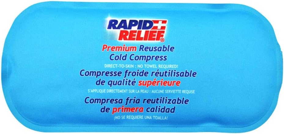 Hızlı Relief Reusable Gel Cold Compress - Soft Fabric Cold Pack for Injuries, First Aid, Sprates, Headaches, Muscle Aches ve Pain Relief 5" x 11" Small