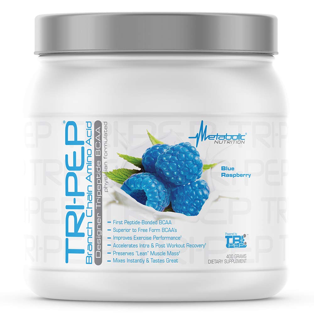 Metabolik Beslenme - TRIPEP - Tri-Peptide Branch Zinciri, BCAA Toz, Pre Intra Post Workout Supplement, Blue Raspberry, 400 Grams (40 Hizmet)