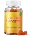 Atmeric Gummies with Black Pepper for Inflammation, Turmeric and Ginger Supplement for Immune Ortak Destek, Sugar Free Curcumin Ginger Gummies for Adult Vegan Non-GMO