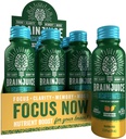 BeyinJuice Decaf Beyin Desteği Shot, Gluten Free Supplement Shots for Energy & Focus, Alpha GPC, Vitamin B & Decaffeinated Green Tea Leaf, Peach Mango, 2.5 fl oz, 12 Pack