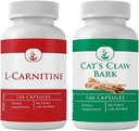 PURE ORIGINAL INGREDIENTS L-Carnitine ve Cat's Claw Bark Sche, 100 Capsules Her, Always Pure, Nomixs or Fillers