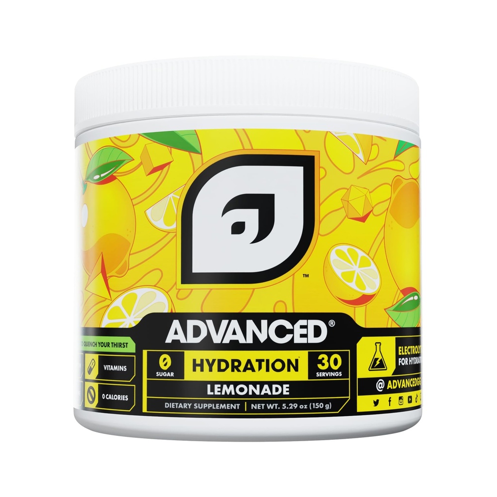 Gelişmiş Hydration High-Performance Electrolyte Drink Mix with B Vitamins for All-Day Hydration - Caffeine Free, Zero Calories, Sugar Free, & Keto Friendly - (30 Hizmet, Lemonade)