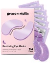lütuf ve stella Retinol Under Eye Patches for Puffy Eyes and Dark Circles - Restoring Gel Under Eye Maskes with Hyaluronic Acid - Vegan Cruelty-Free Skincare, Doğum Günü Hediyeleri (Purple, 24 Pairs)