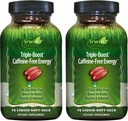 Irwin Naturals Triple-Boost Caffeine-Free Energy – 75 Liquid Soft-Gels – Adaptojenik Günlük Enerji Desteği - 2 Pack