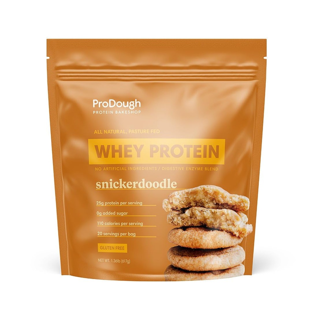ProDough Gourmet Whey Isolate Hydrolized protein Toz for Shake Mix- Easy Digest Enzyme Mix, 25g Protein, Doğal Malzemeler, Gluten Free, Keto Friendly (Snickerdoodle)