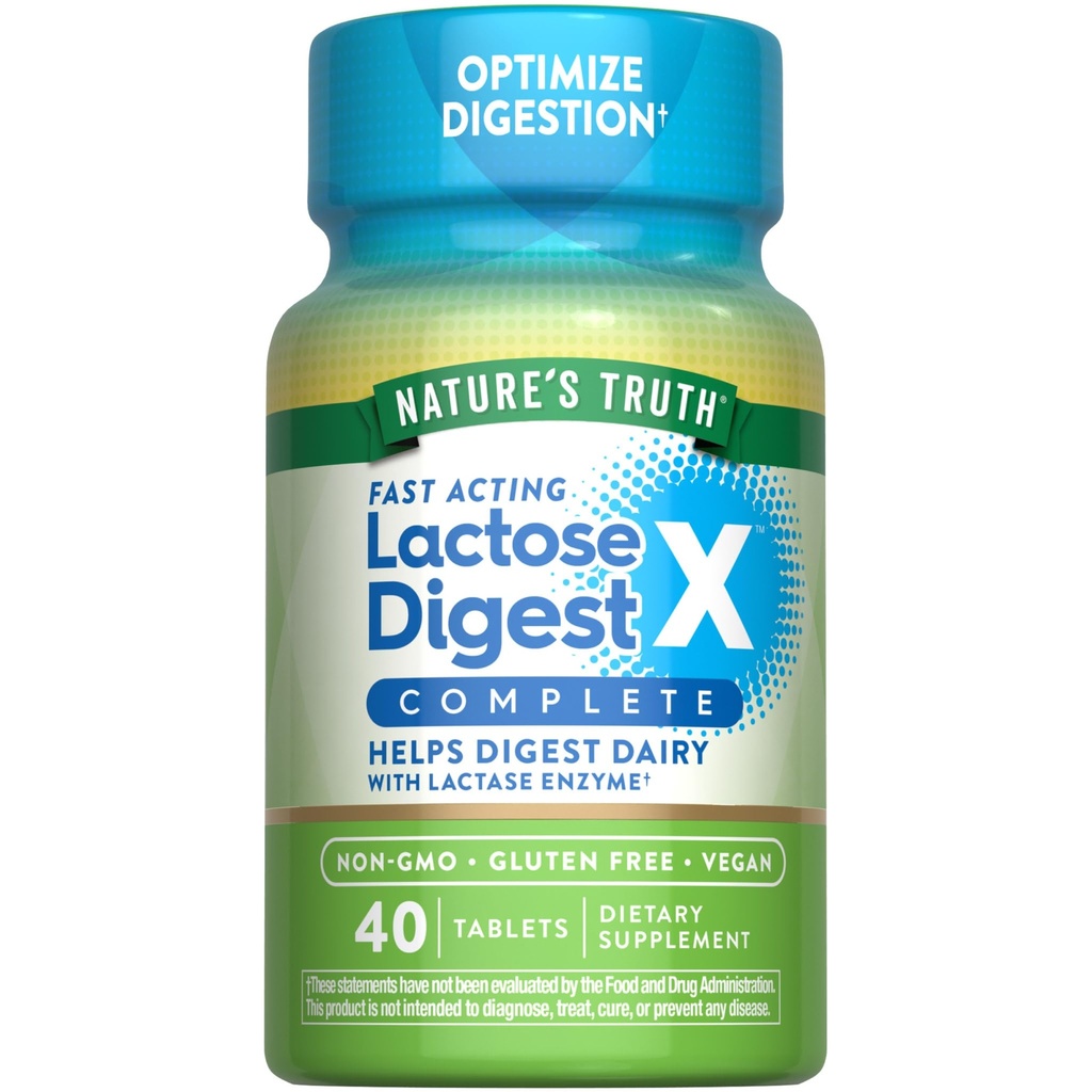 Nature's Truth Lactose Digest Pills Fast Acting | Yetişkinler için | Lactase Enzyme | Vegan, Non-GMO & Gluten Free Supplement Supplement
