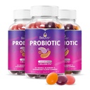 Canlı Probiyotik Gummies - Digestive Health için 5 Milyar CFU ile Probiyotikler, Erkekler, Kadınlar ve Çocuklar Immune Support, Sugar Free & Vegan - Blueberry, Strawberry & Orange | 3Pack