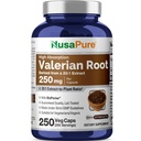 NusaPure Valerian Root 20:1 Ekstraksiyon, 250 mg Veggie Caps, 250 Kont, Vegan, Non-GMO, Bioperine