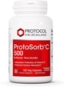 Protokol Protosorb C 500 - Yüksek derecede Absorbable Vitamin C - Immune System & Bone Health Supplement* - Alfa-Lipoic Acid - Buffered, Non-Acidic Vitamin C - 100 Veg Caps