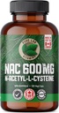 Pure Lab Vitamins NAC (N-Acetyl-Cysteine) 600 mg - Kanada'da Yapılan 120 kapak