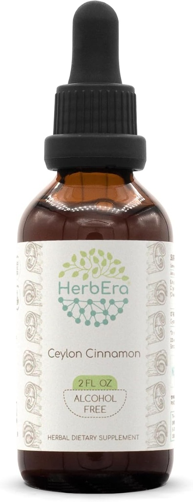 Ceylon Cinnamon B60 Alkol-Free Herbal Extract Tincture, Mekanik Sıvı Drops Natural Cinnamon (Cinnamomum Verum) (2 fl oz)