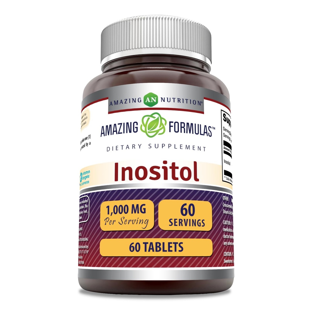 Amazing Formulas Inositol 1000 mg Supplement | Tabletler | Non-GMO | Gluten-Free | Made in USA (1 Pack, 60 Count)