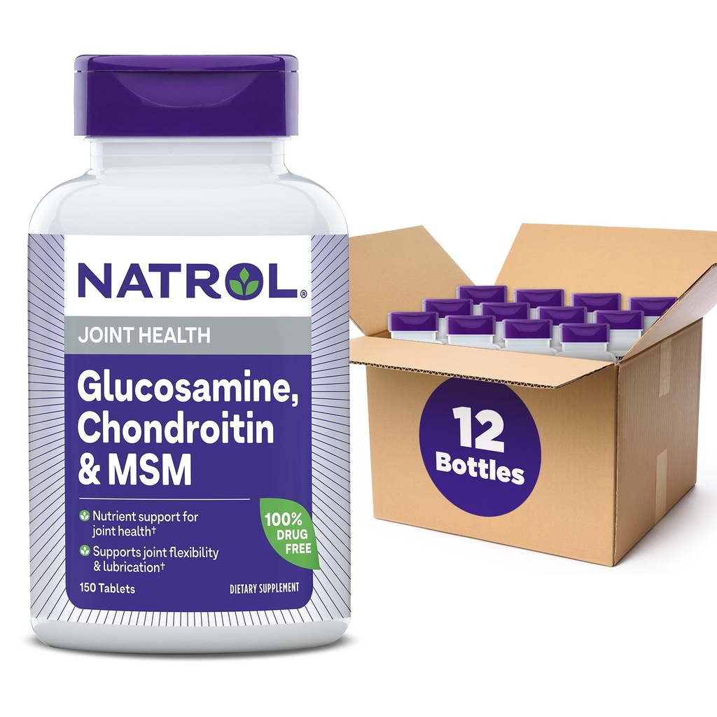 Natrol Glucosamine Chondroitin ve MSM Tabletleri, 150-Count (Pack of 12