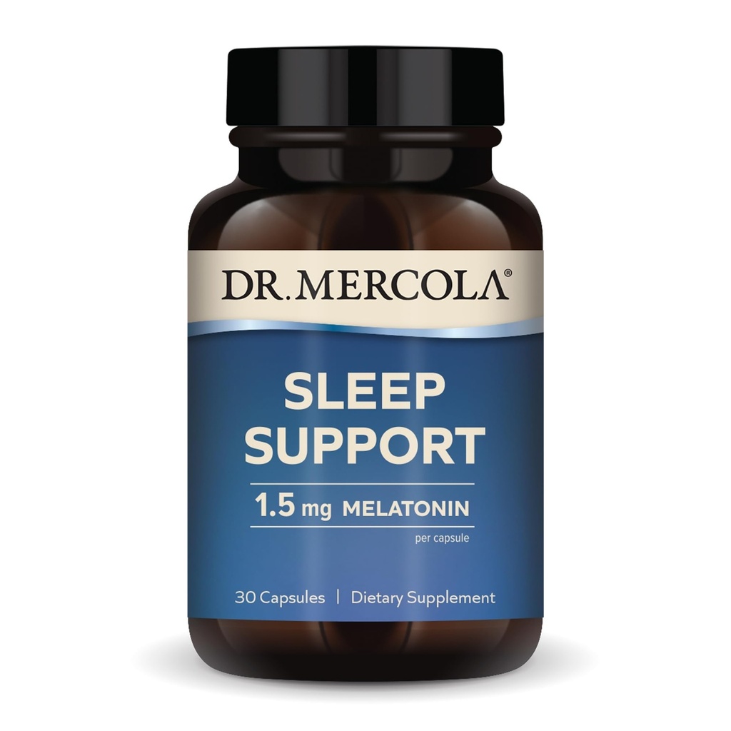 Dr. Mercola Sleep Support with Melatonin, 1.5 mg Melatonin Per Service, 30 Hizmet (30 Capsules), Diyet Supplement, Supports Health Sleep and mental Focus, Non-GMOMO