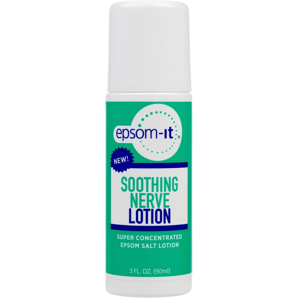 Epsom-It Soothing Nerve Lotion - Roll On Epsom Salt Magnezyum Lotion, Topical Magnezyum Cream with Capsaicin & Arnica for Tired Muscles and Sleep, 3oz