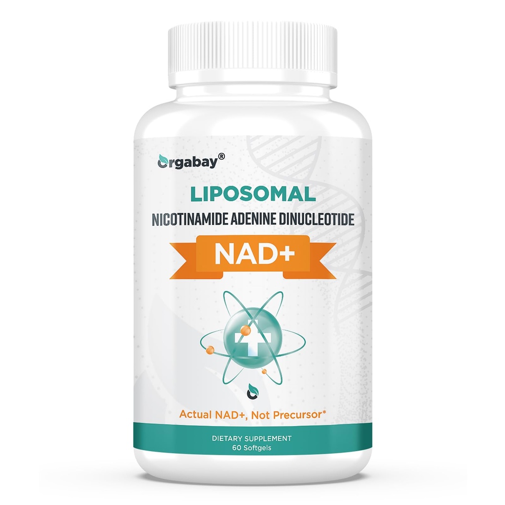 Yagabay Liposomal NAD+ 500 mg, Yüksek Aborpsiyon, TMG 250 mg ile NAD+'yı güçlendirin, Actual NAD Plus Nicotinamid Riboside'dan daha verimli, Destek Hücreleri Enerji, Sağlıklı Ağlama | 60 Softgels