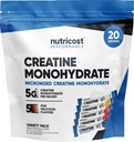 Nutricost Kretine Monohidrat Toz Çeşitlilik Çöpleri (5 Flavors, 20 Hizmet) - Mikronized, 5 Kreta Monohidrat