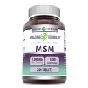 Amazing Formulas MSM (Methylsulfonylmethane) Tamam | 1000 Mg Per | 200 Tablet | Non-GMO | Gluten Free | Made in USA