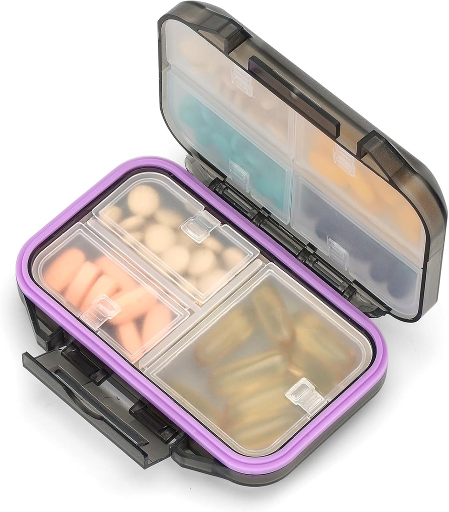 Pill Organizer Seyahat Pill Box Sular Tıp Davası Tamam ve Vitamin Sahibi Pocket Eczanesi Purse (Black) için 7 Karşılaştırmalı Depolama