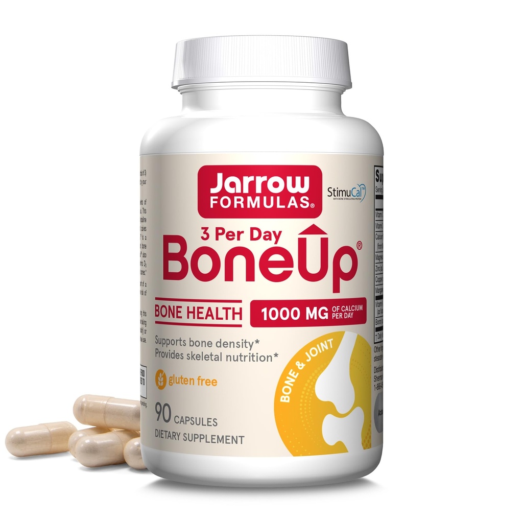 Jarrow Formulas BoneUp Üç Gün Kemik Yoğunluğu ve Skeletal Beslenme için, D3, K2 ( MK-7) ve Kalsiyum, 90 Capsules, 30 Day Supply Supply