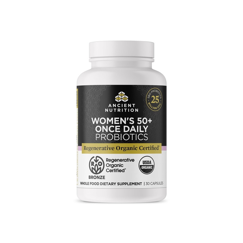 Eski Beslenme Rejeneratif Organik Onaylanmış Probiyotikler Kadınlar için 50+, Probiyotikler Kadınlar 50+ Gündelik, Sağlıklı Digestion ve Immune System Support, 25 Milyar CFUs* In Service, 30 Count