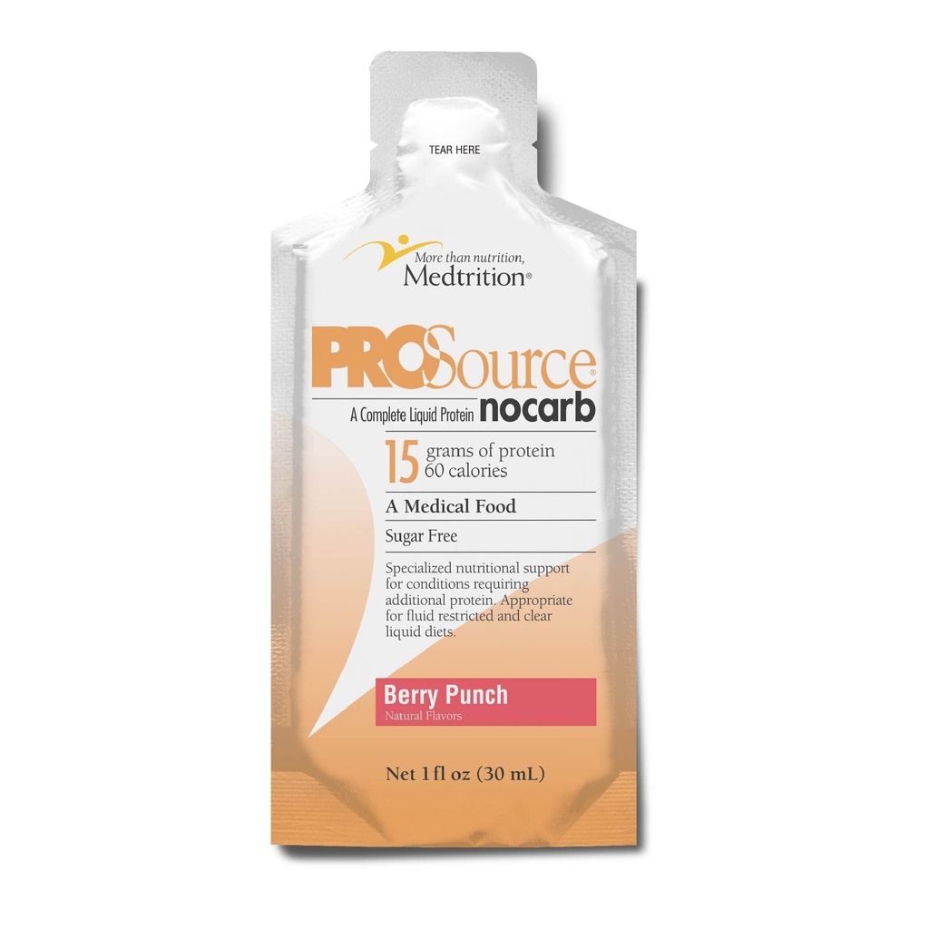 Medtrition Pro Source NoCarb Berry Enerji Züllü Paketler 25-1 fl oz Packets Vakası