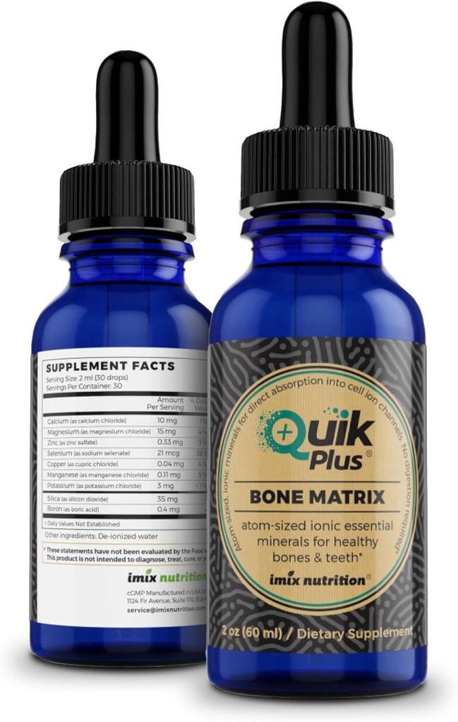 QuikPlus Bone Matrix, Magnezyum, çinko ve P properties - Bone and Teeth Support, Vegan, Gluten-Free, All Natural (2 Oz)