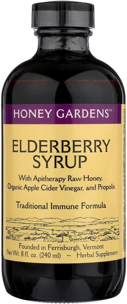 Geleneksel Formula Elderberry & Honey Immune Syrup Honey Gardens 8 oz Liquid
