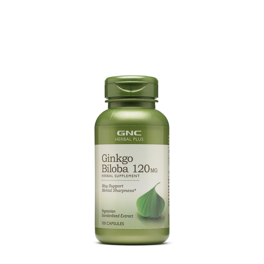 GNC Herbal Plus Ginkgo Biloba 120mg Supplement, Vegetarian, Supports mental Sharpness, 100 Hizmet