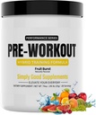 Hybrid Pre Workout Toz Supplement | 250 mg Caffeine | Alpha GPC | No Jitters | Enerji, Focus, Power, Endurance | Erkekler ve Kadınlar için | Tried & True Malzemeler | 20 Hizmet