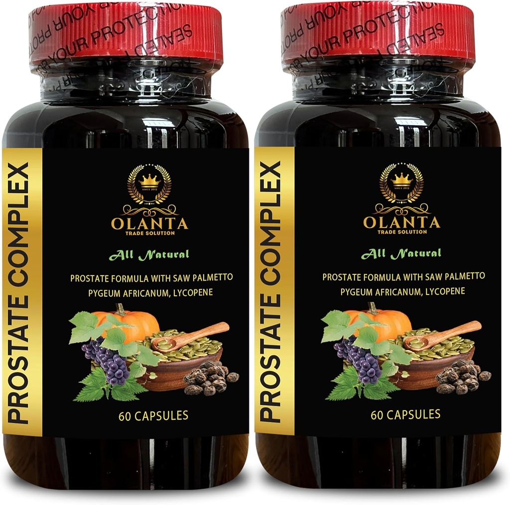 Prostate Complex All Natural - Boron for Prostate, Nutritional Support for Prostate, Prostate Capsules, Prostate Health Vitamins, Pygeum africanum Extract, Grape Seed Extract - 2 Bottles
