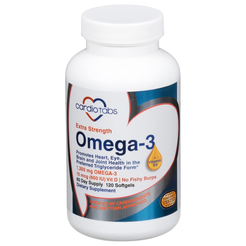 Omega-3 Ekstra Kuvvet + Vitamin D3, Triglyceride Form, 1300 mg Omega-3, 600 DHA / 600 EPA, 600 IU Vitamin D3 ile,