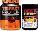 Nutrology Beet Natural O2, Pre Workout Toz, Passion Fruit Flavor (30 hizmet) TRIPACT protein Toz, 7-in-1 Mealchange Shake, Creamy Chocolate Flavor (20 hizmet)