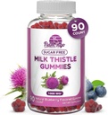 Süt Butle Gummies- Natural Flavored, Sugar-Free Milk Thistle 1000 mg Extract - Liver Detox, Support, Renew Cleanse. Süt için Alternatif - Butle Capsules, Power, veya Tea - 90 Count
